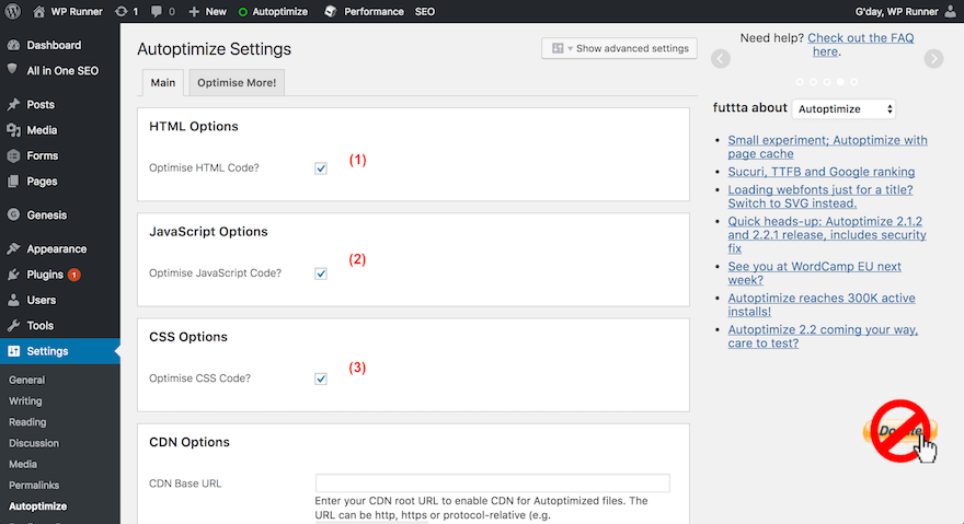 Autoptimize recommended settings Autoptimize recommended settings