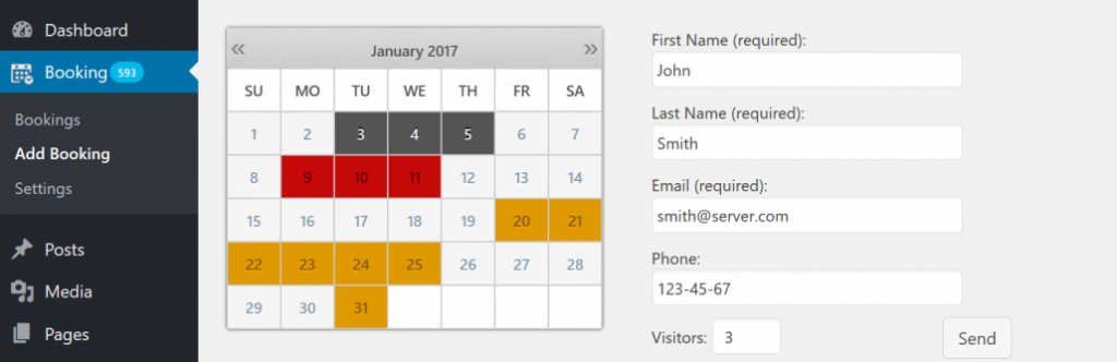 Booking Calendar plugin