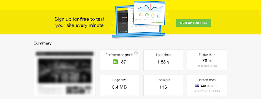 WP Runner client example speed test with Pingdom (1.5 seconds) WP Runner client example speed test with Pingdom (1.5 seconds)