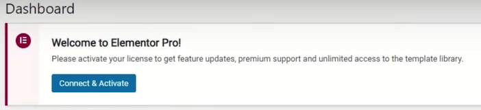 Connect and activate Elementor Pro