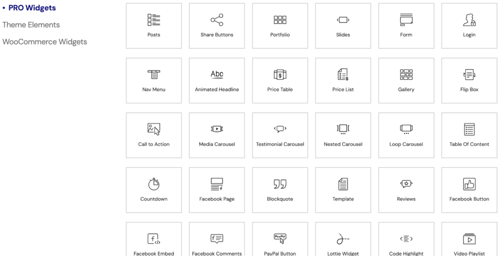 Elementor Pro Widgets