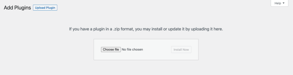 Install WordPress plugin ZIP